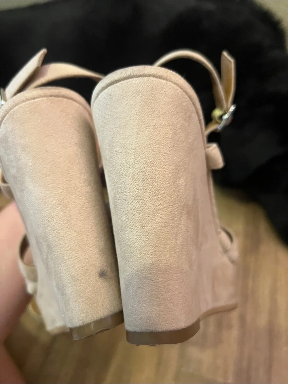 Lot of 2 pairs 7.5 women’s wedges brown nude Vicki-Vicki BP